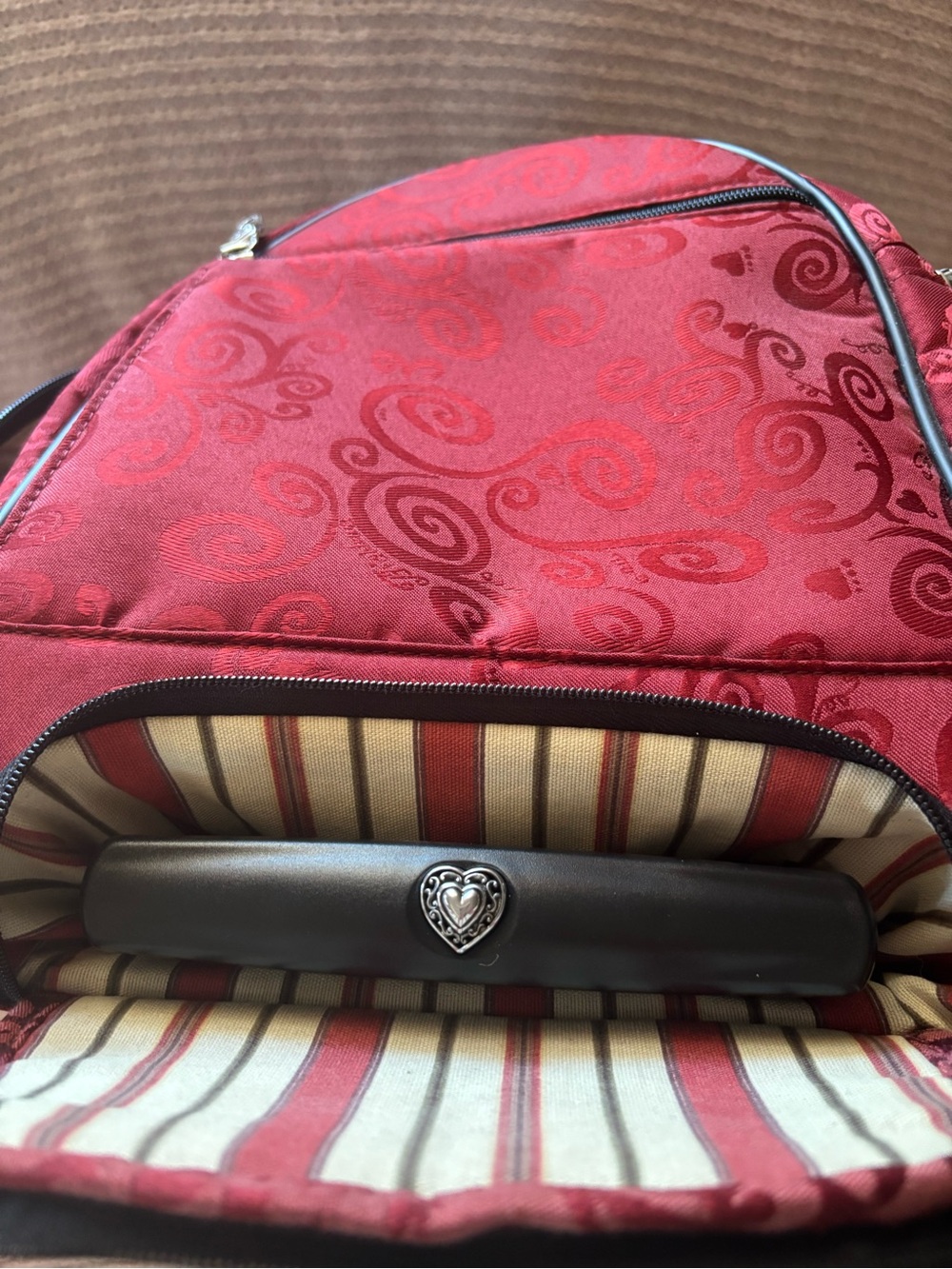 Brighton Burgundy Travel Duffel Bag with Black Accents - Picture 5 of 7